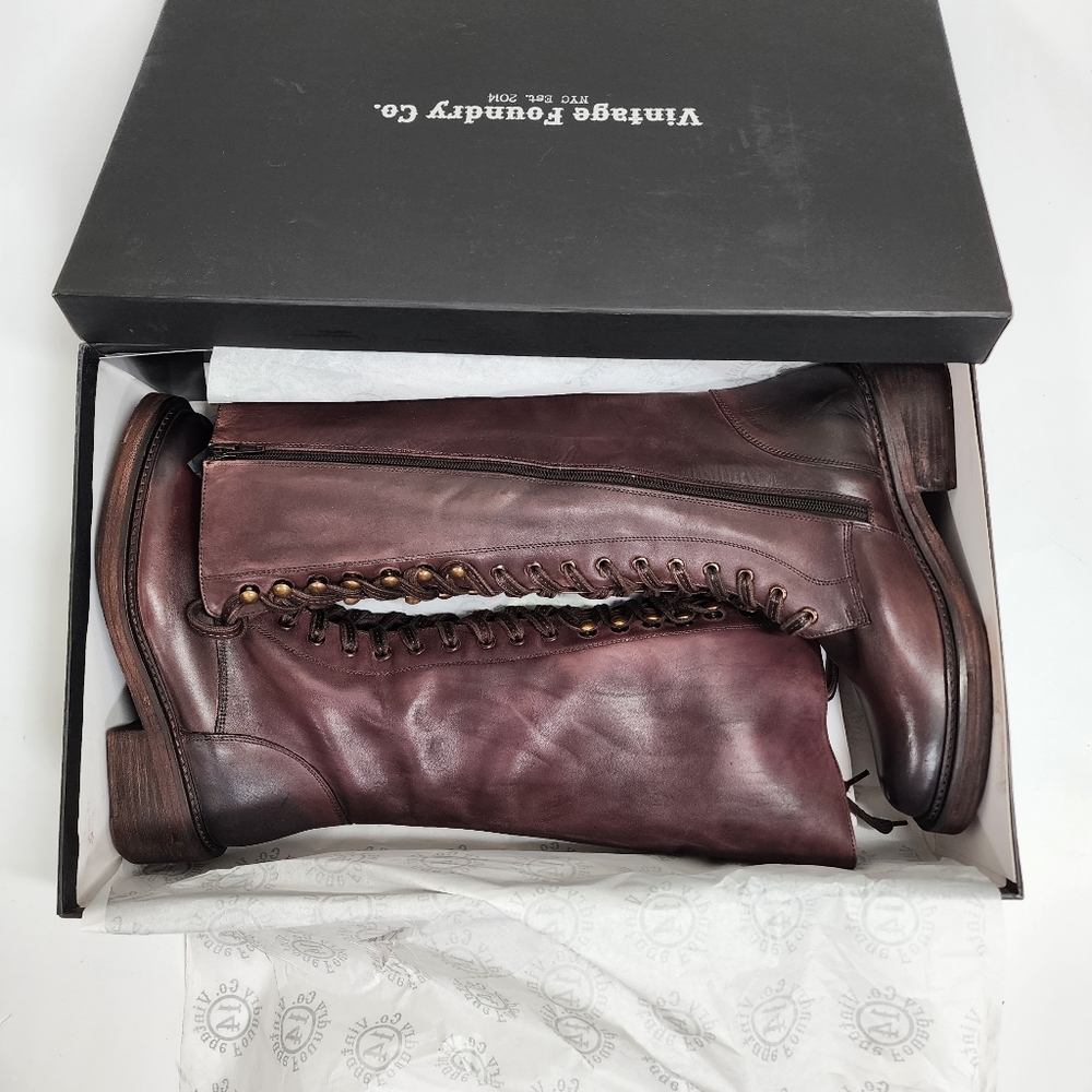 Vintage Foundry Distressed Riding Boots Brick Brown - Picture 16 of 16